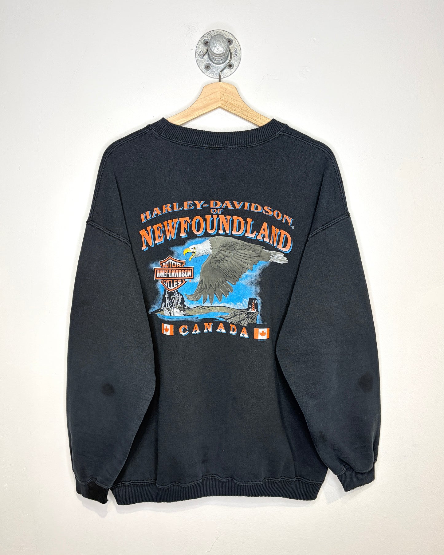 2008 Harley Davidson Newfoundland Black Crewneck Sweatshirt