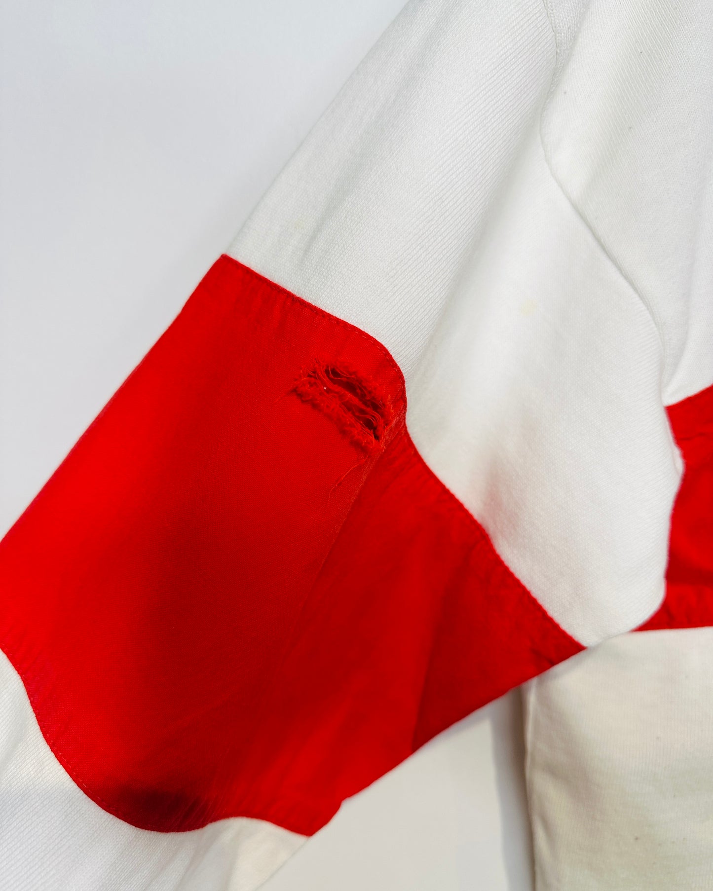 Vintage 1987 George Brown Pub Staff Long Sleeve Red And White Polo Shirt
