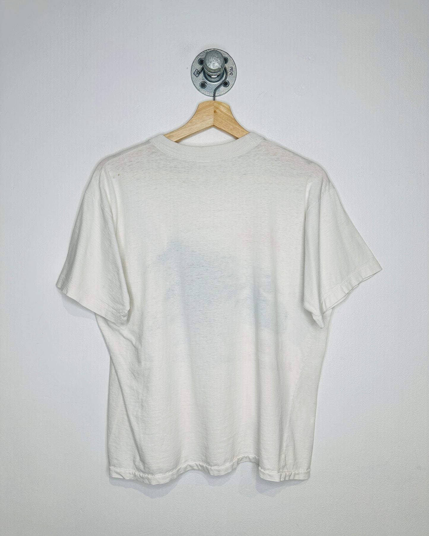 Vintage 80s “I Climbed The Great Wall” Paper Thin White Tee Shirt