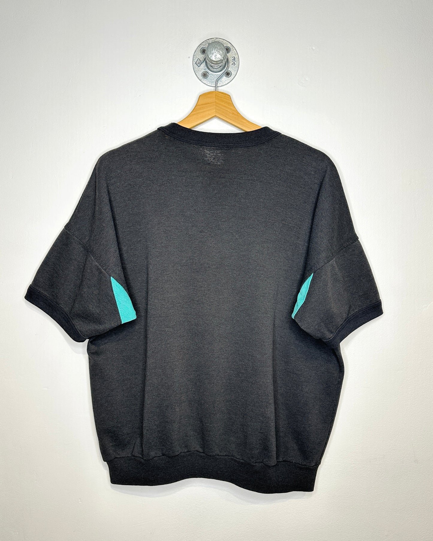 Vintage 80s Everlast Boxing Short Sleeve Black Crewneck Sweatshirt