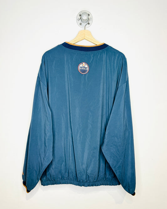 Vintage 90s Pro Player Edmonton Oilers Blue Windbreaker