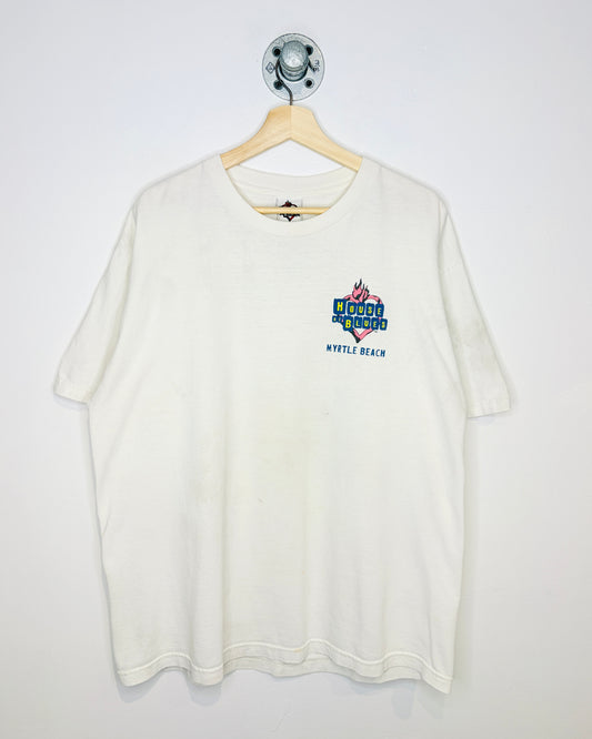 Vintage 1990s Myrtle Beach House Of Blues Natural White Tee Shirt