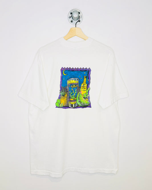 Vintage 1990s Jose Cuervo Graphic White Tee Shirt