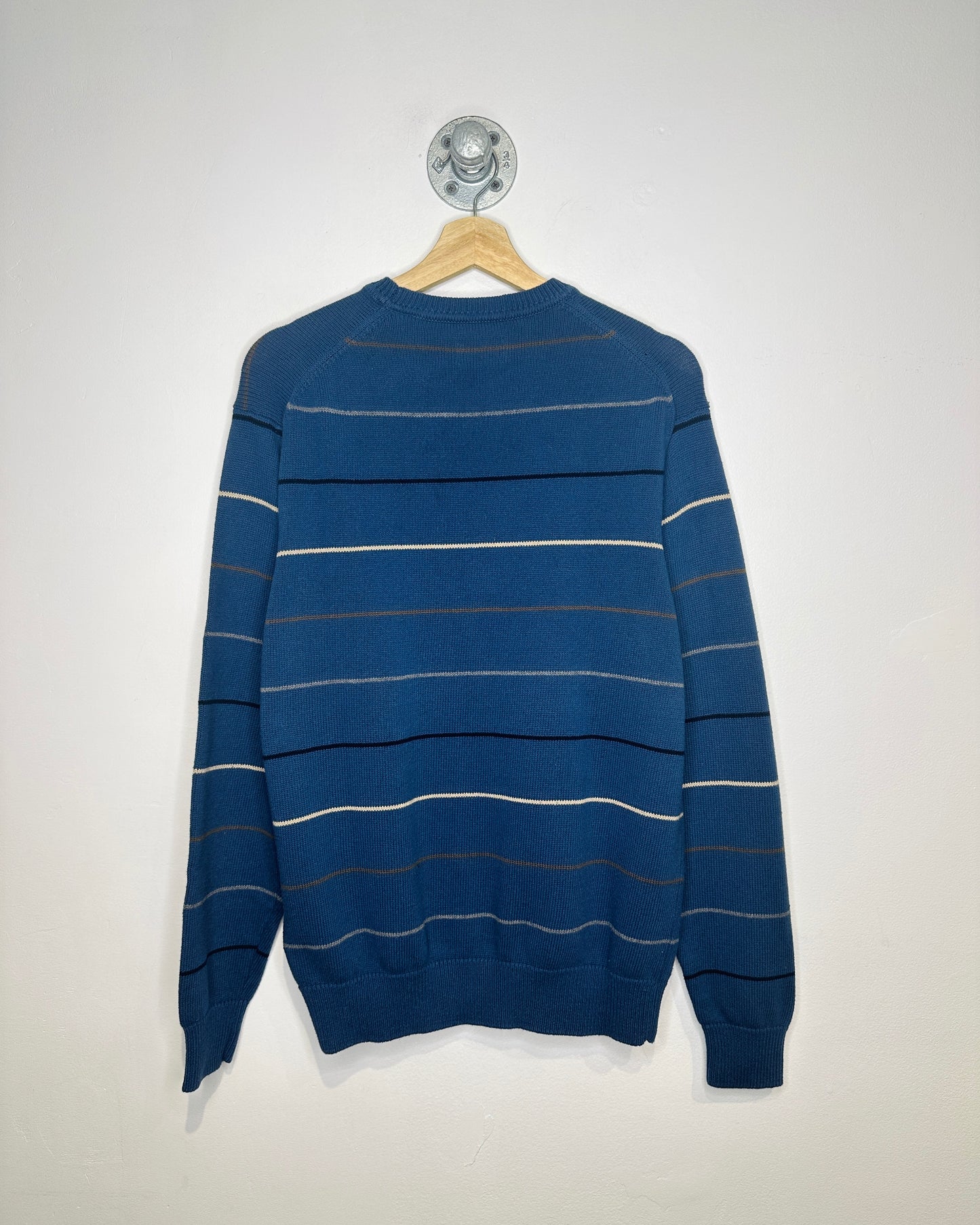 Vintage 2000s Blue Striped 100% Cotton Sweater
