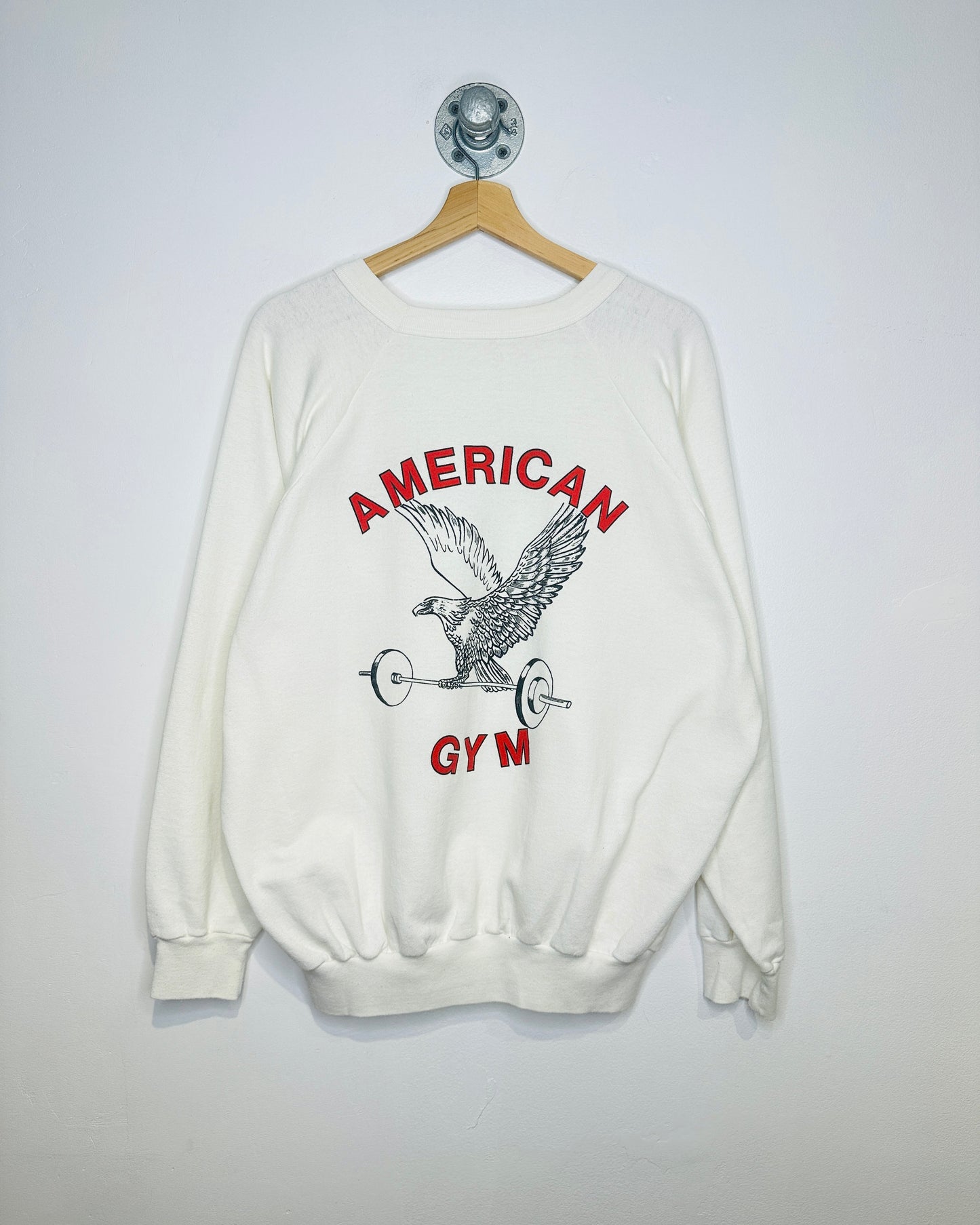 Vintage 1970s American Gym White Crewneck Sweatshirt