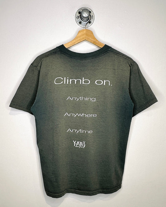 Vintage 90s Climbing Faded Green Tee Shirt