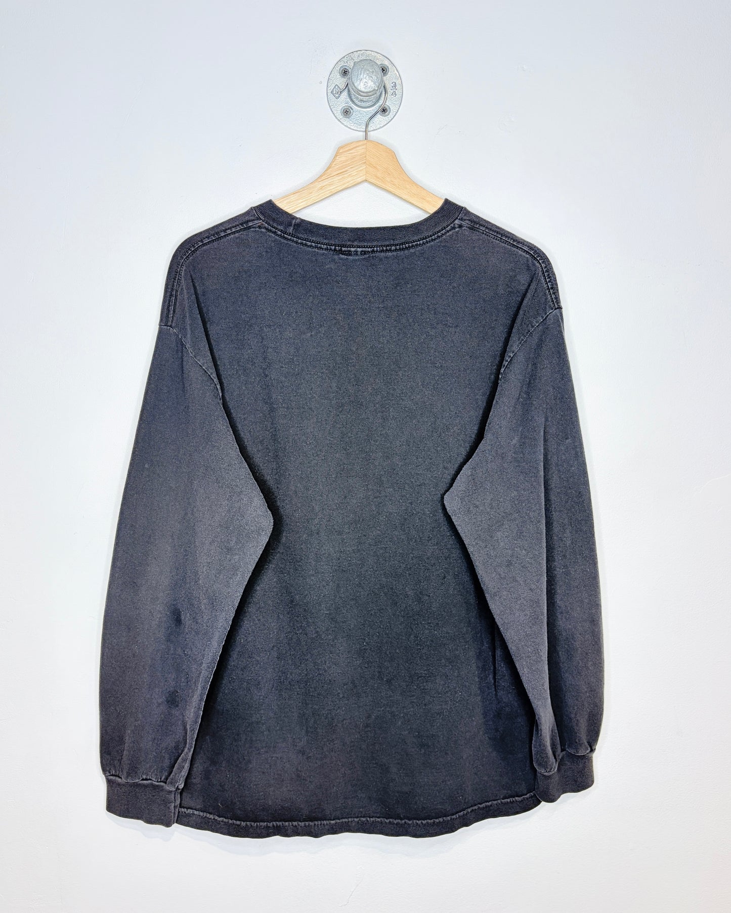 2000s S S Fighter Jet Faded Black Longsleeve Shirt