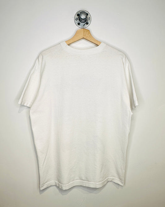 Vintage 90s Warriors Football Champions White Tee Shirt