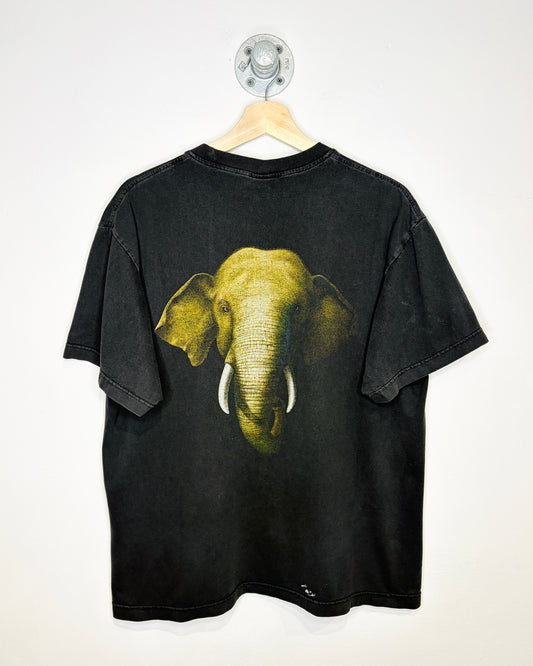 Vintage Northern Thailand Chiangmai Jungle Tour Faded Black Tee Shirt