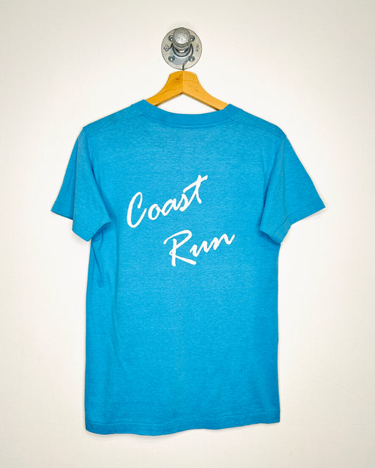 Vintage 1988 Coast Realty Run Light Blue Tee Shirt