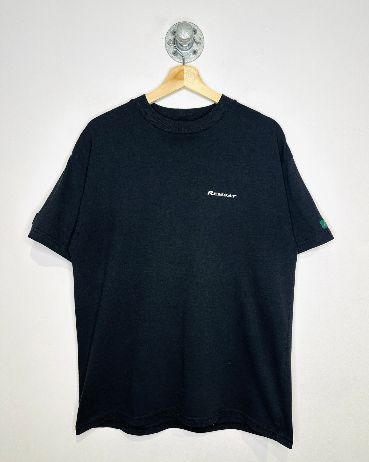 Vintage Remsat Mini Logo Black Tee Shirt