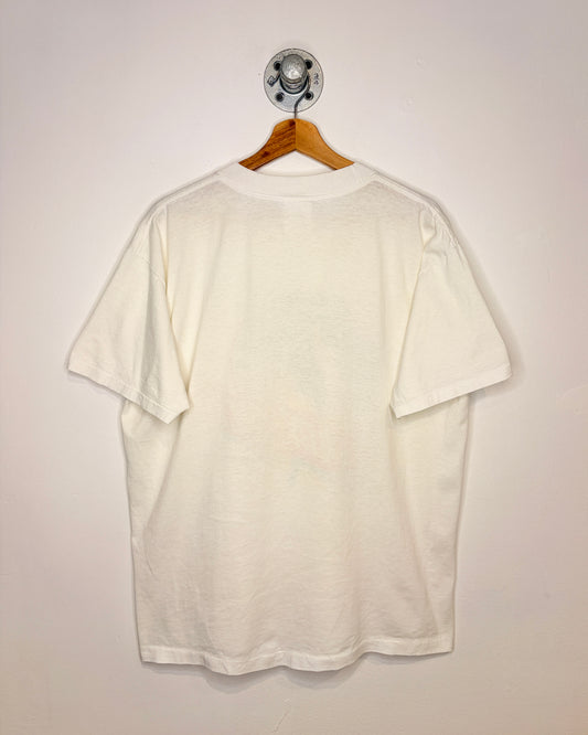 Vintage 1990 Bud Light Beer Lady Luck White Tee Shirt