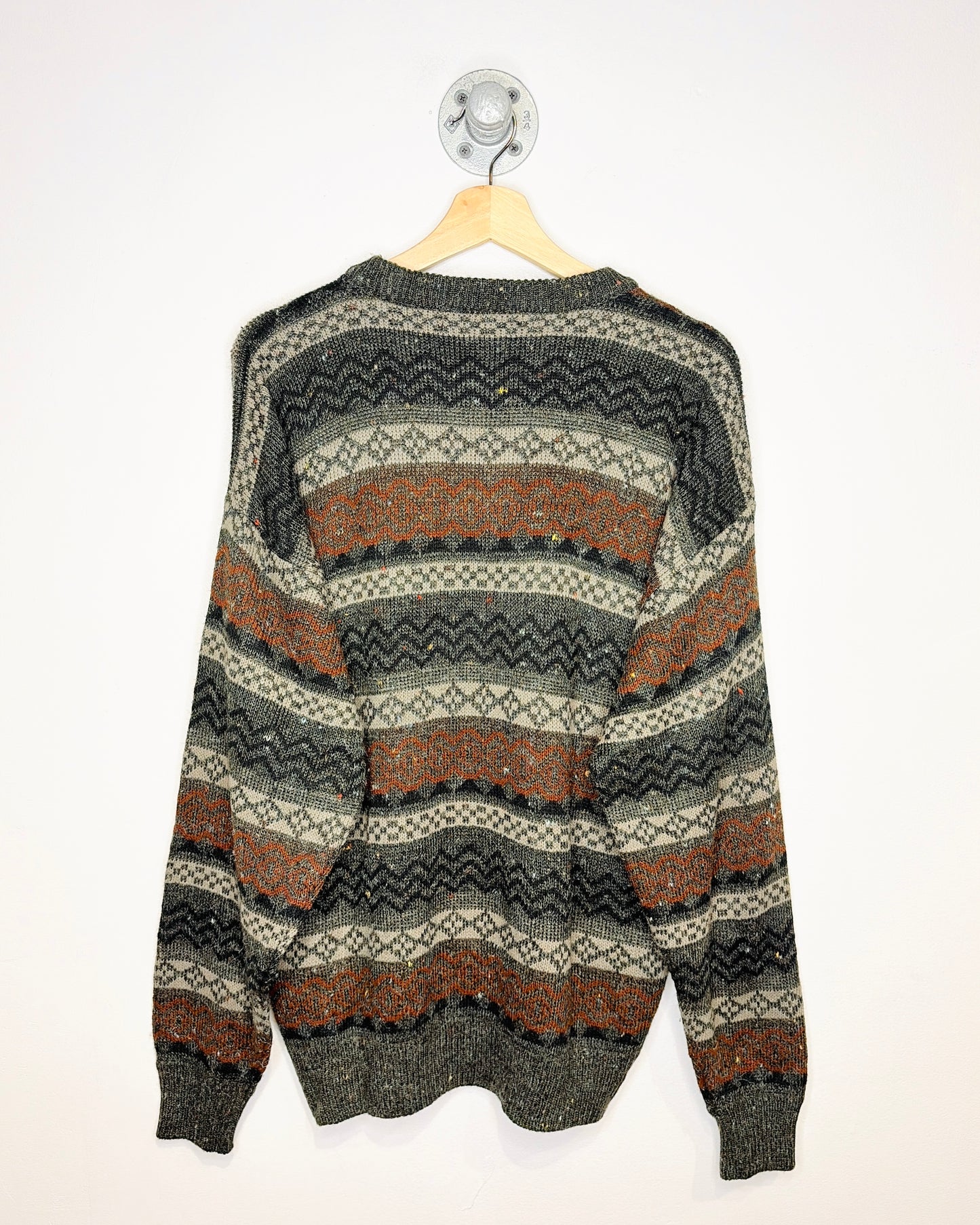 Vintage 1980s St Michael Jagged Pattern Acrylic Blend Sweater
