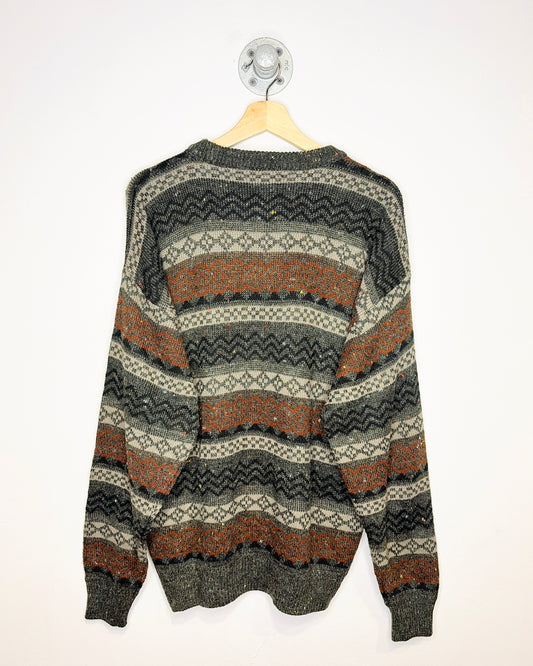 Vintage 1980s St Michael Jagged Pattern Acrylic Blend Sweater