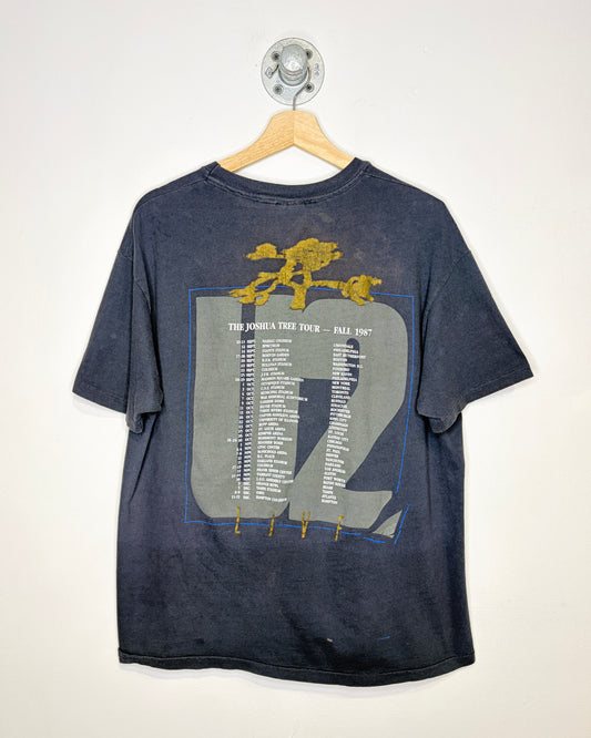 Vintage 1987 U2 Fall Tour Faded Black Tee Shirt
