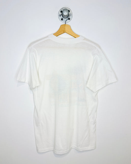 Vintage 80s San Juan Puerto Rico Paper Thin White Tee Shirt