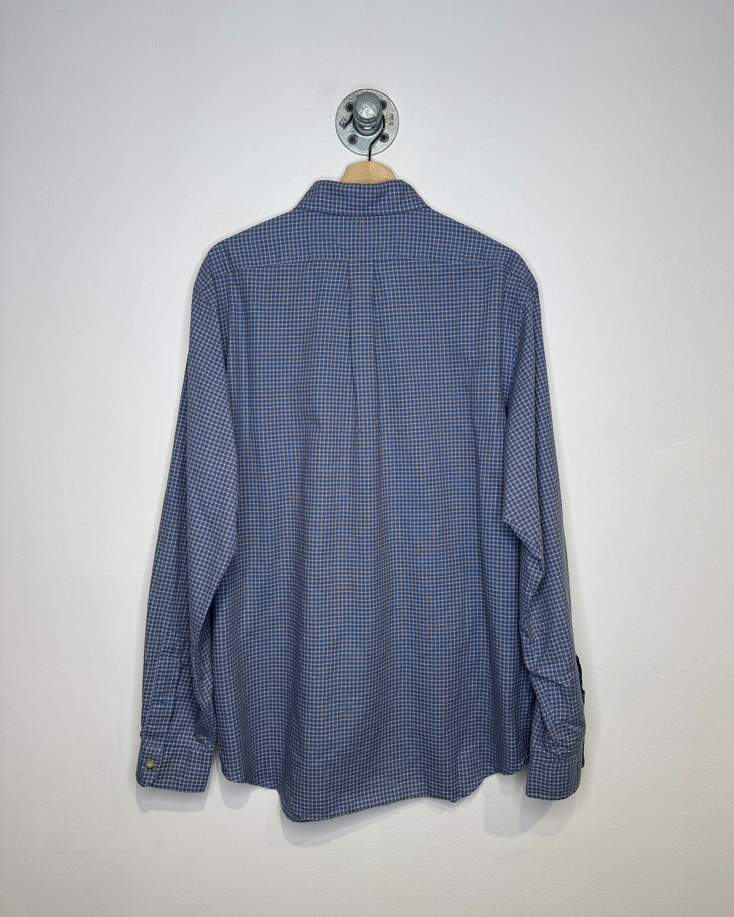Ralph Lauren Blue And Brown Check Long Sleeve Button Down Shirt