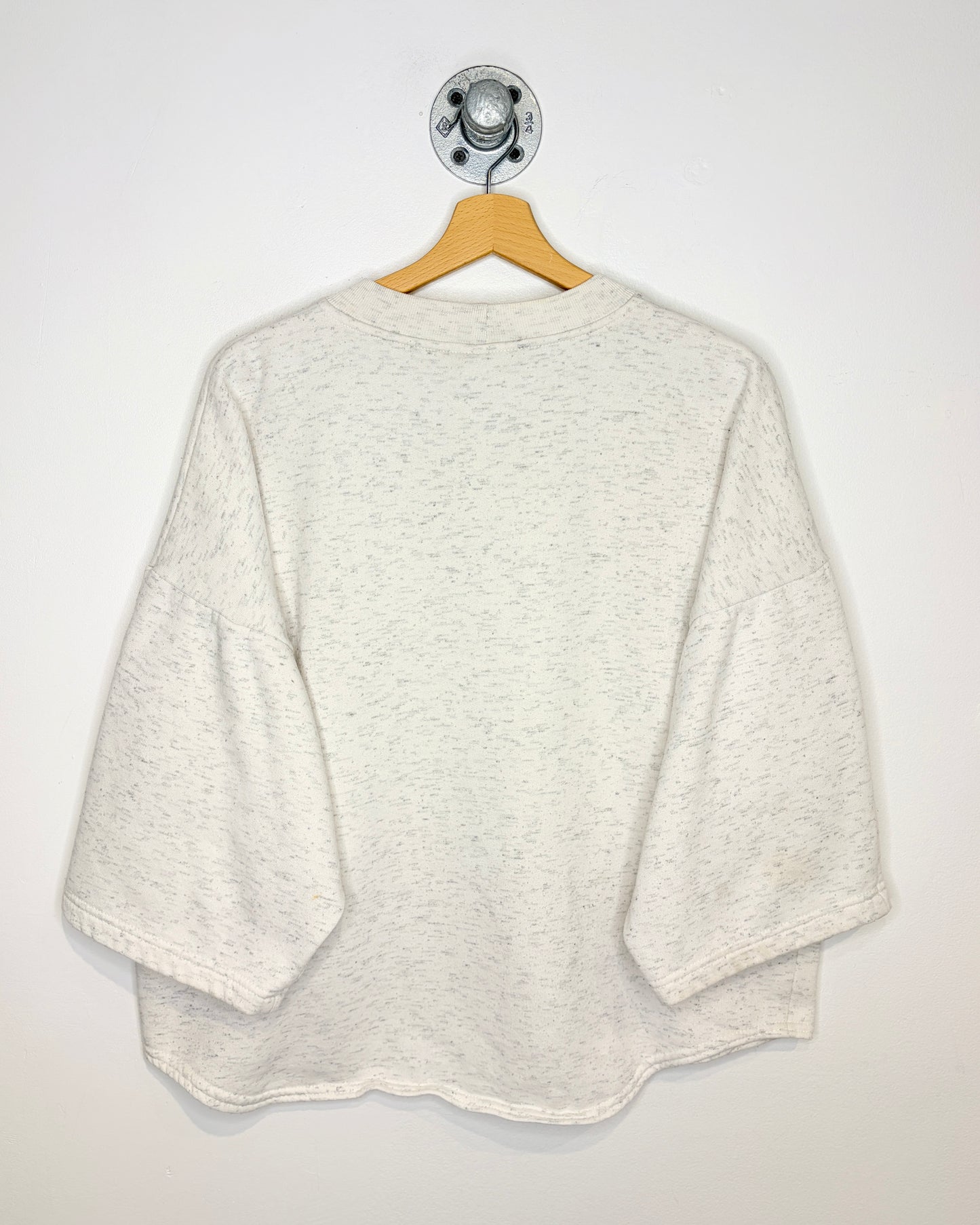 Vintage 1991 Muscle Beach California Heather Grey Cropped Crewneck Sweatshirt