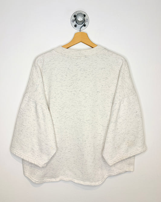 Vintage 1991 Muscle Beach California Heather Grey Cropped Crewneck Sweatshirt