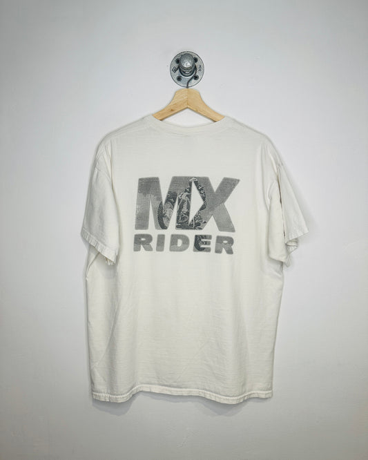 Vintage 2000s Rider 4 Life MX Rider Cream Tee Shirt