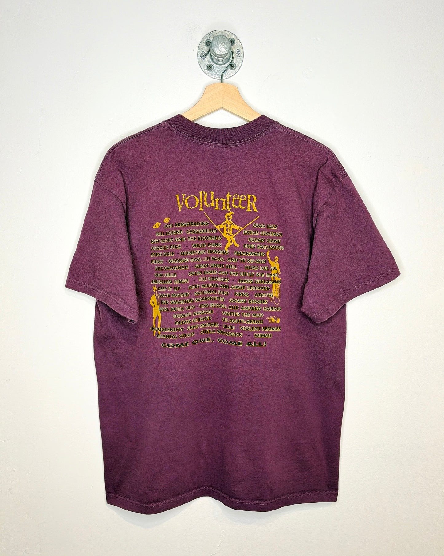 Vintage 1999 Calgary Folk Fest Plum Tee Shirt