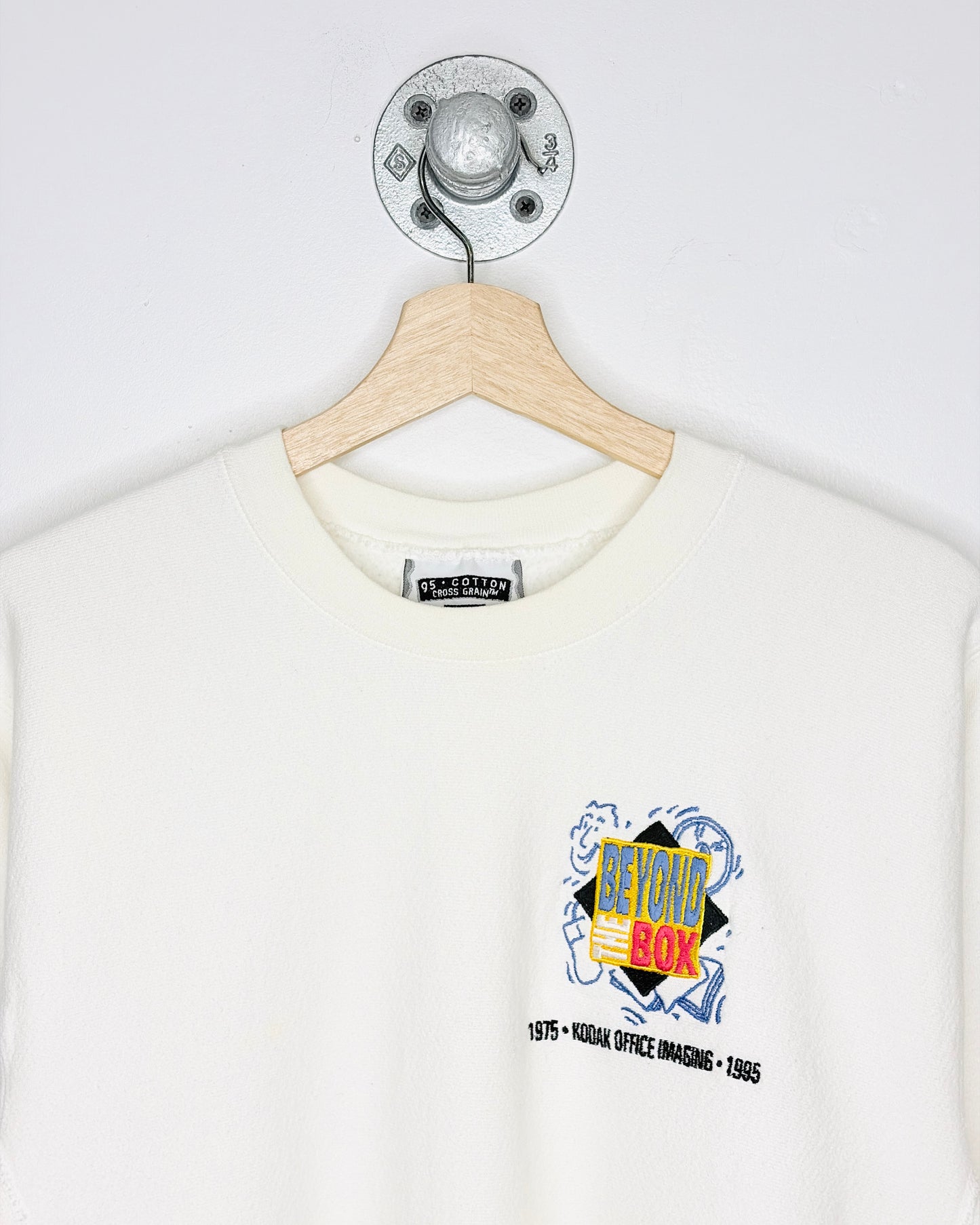 Vintage 1995 Kodak Office Imaging White Cross Grain Crewneck Sweatshirt