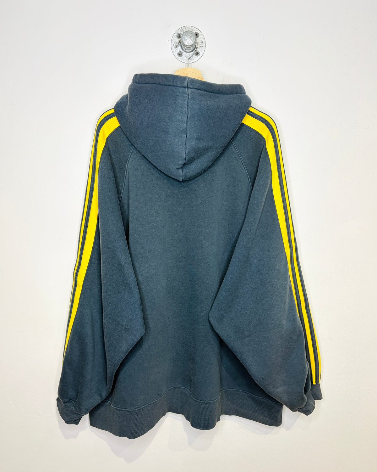 Vintage Adidas TwoTone Faded Navy & Yellow Hoodie