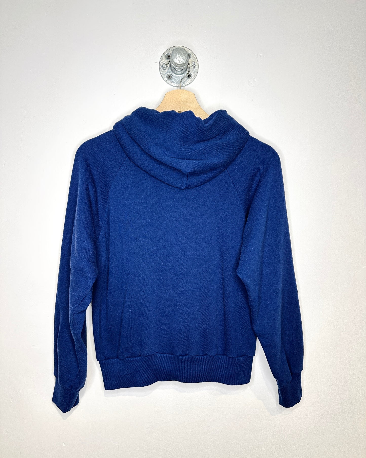 Vintage 80s Blank Navy Raglan “Baby” Zip Up Hoodie