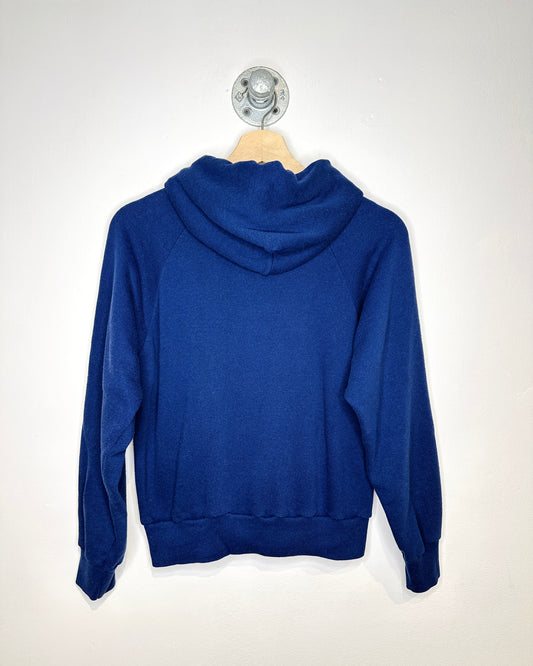 Vintage 80s Blank Navy Raglan “Baby” Zip Up Hoodie
