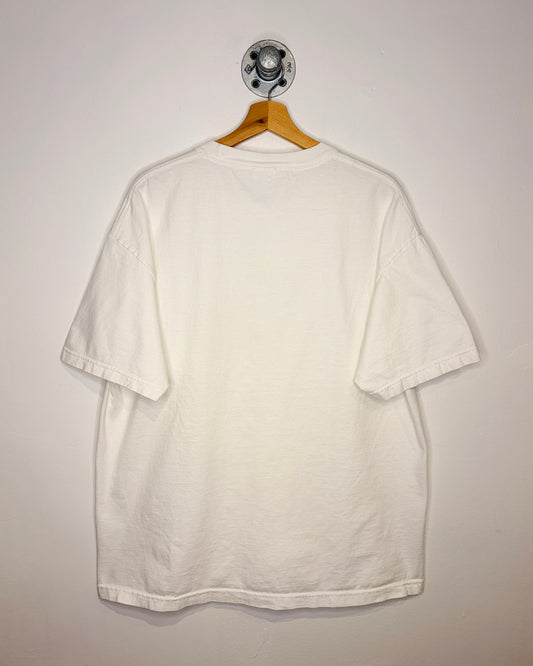 Vintage 2000s Rose & Butterflies White Tee Shirt