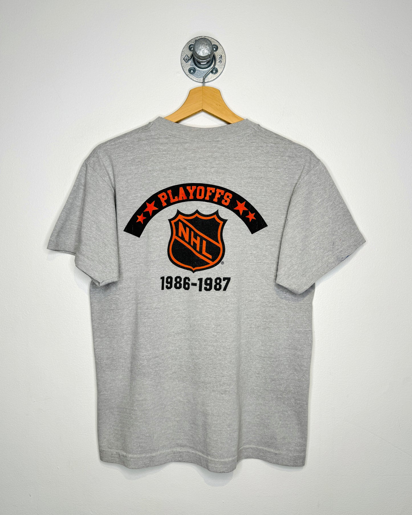 Vintage 1987 Detroit Red Wings Playoffs Grey Tee Shirt
