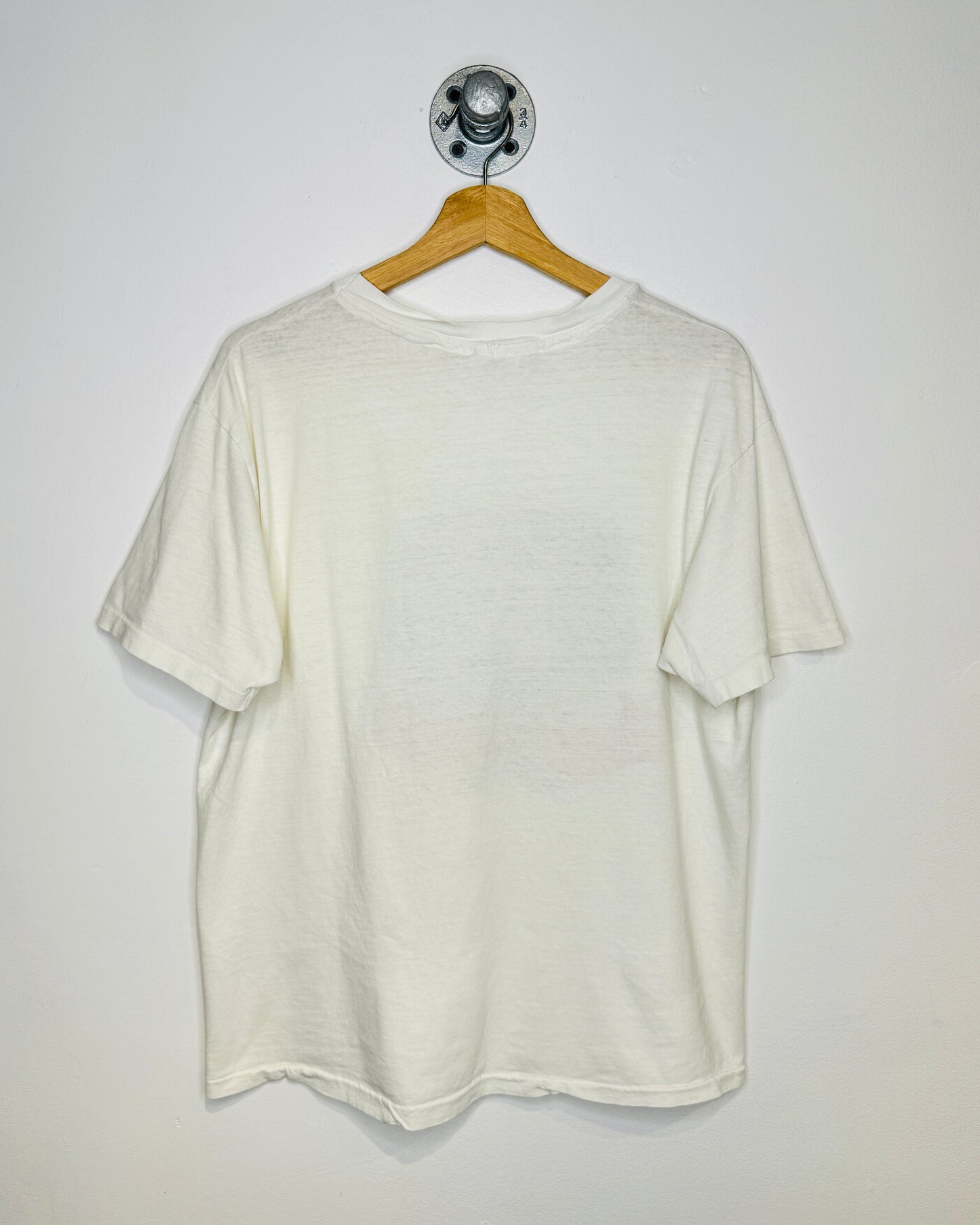 Vintage 80s Repvbblica Italiana Paper Thin White Tee Shirt
