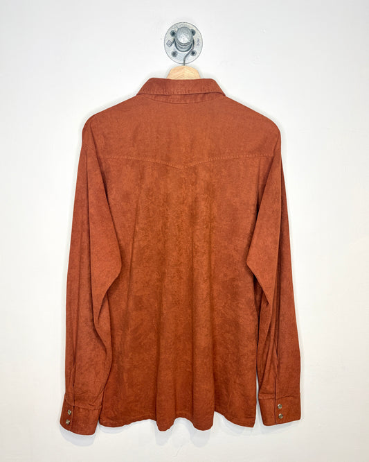 Vintage 90s Campus Rugged Country Brown Pearl Snap Button Up Shirt