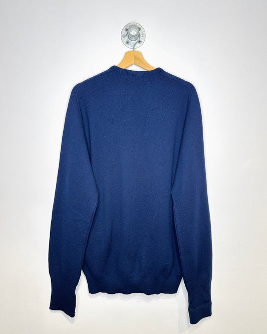 Vintage 90s Canadian Made Warren Navy Knit Cardigan