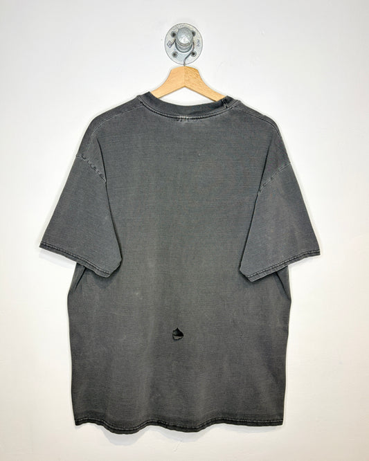 Vintage 1990s American Whitewater Club Faded Black Graphic Tee Shirt