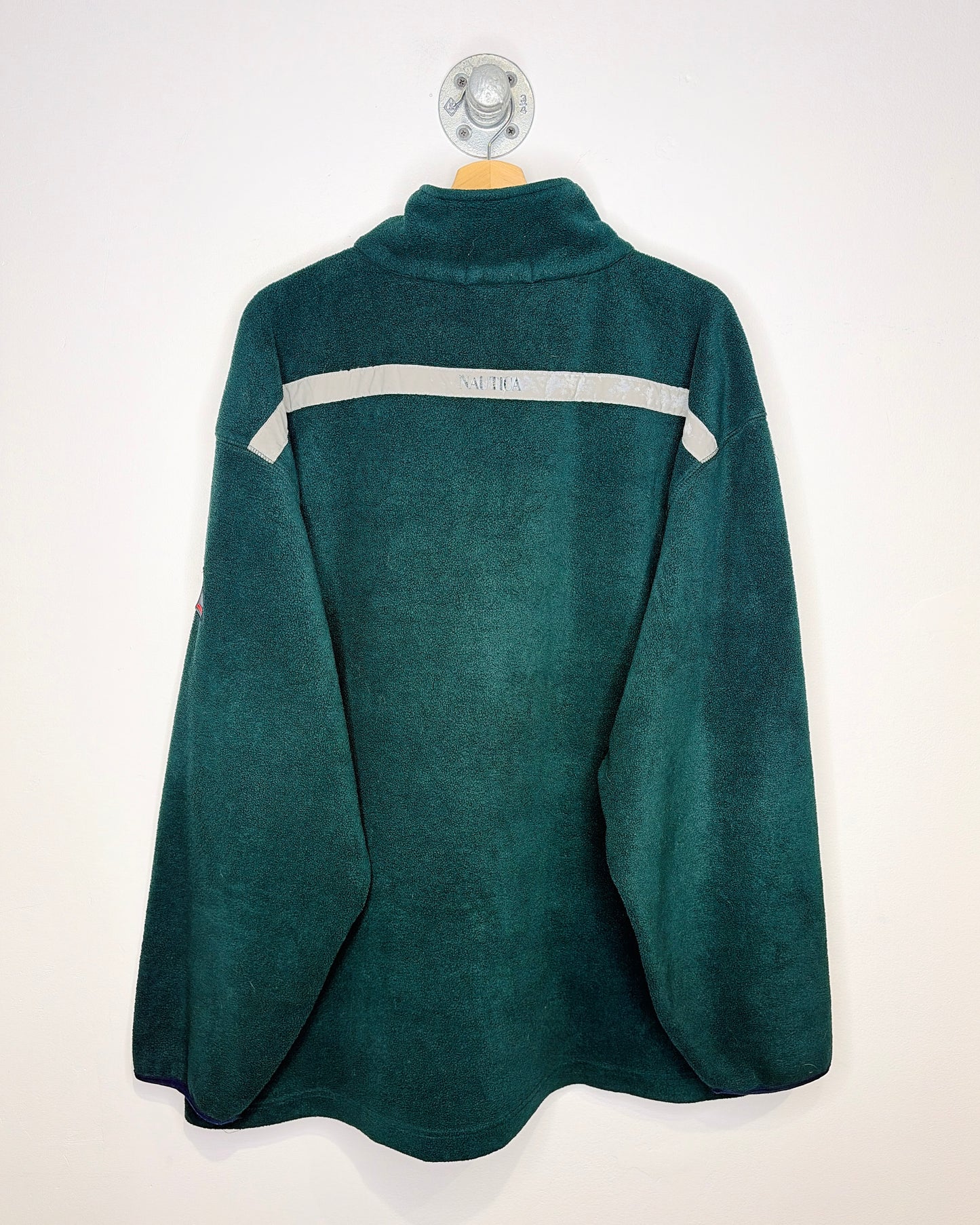 Vintage 90s Nautica Competition Forest Green 1/4 Zip Fleece