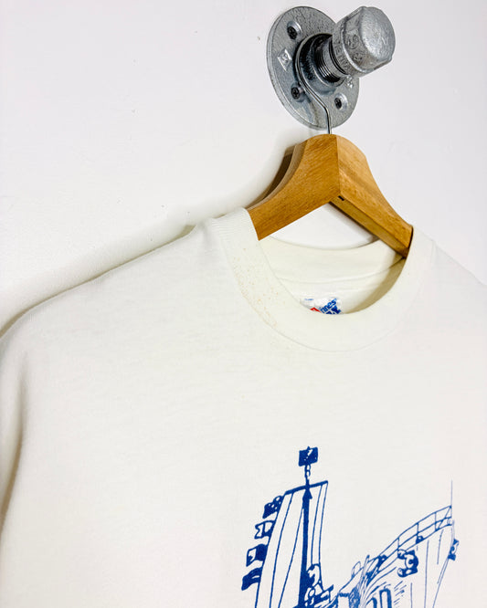 Vintage 1990s Uss Damato Dde 871 Ship White Tee Shirt