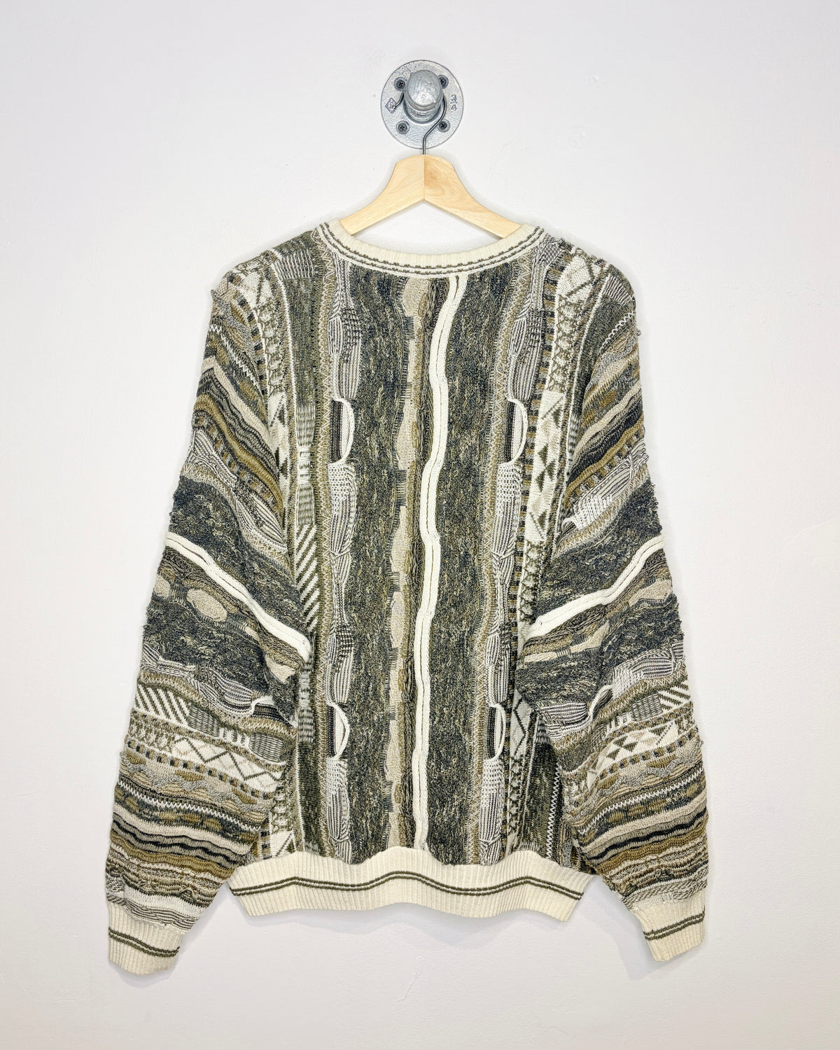 2000s Croft & Barrow Coogi Style 3D Earth Tone Knit Sweater