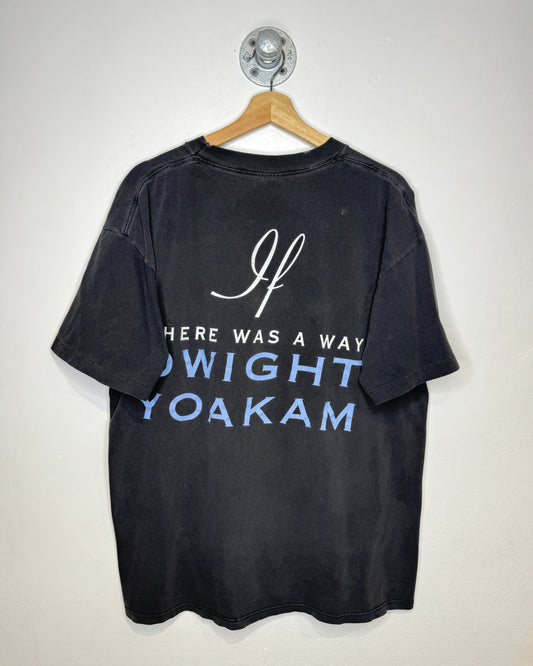 Vintage 90s Dwight Yoakam Faded Black Tee Shirt