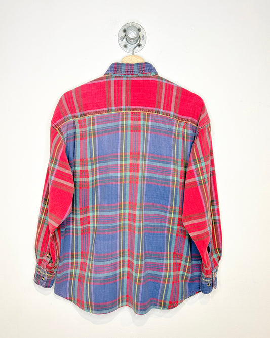 Vintage 1990s Field Style International News Cotton Plaid Shirt