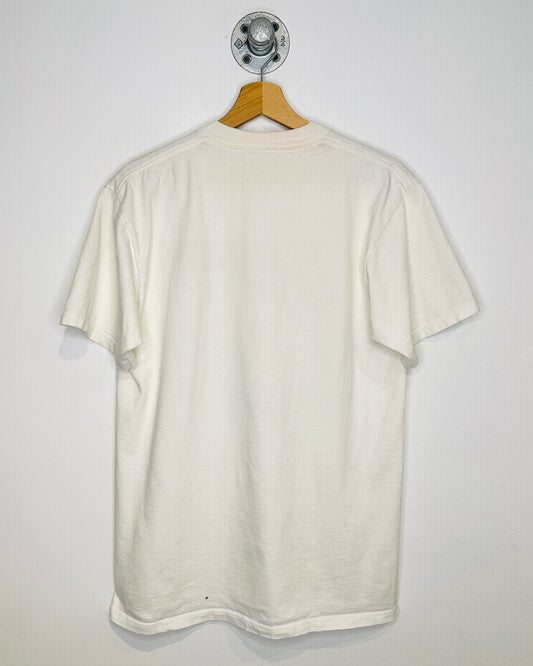 Vintage Smiling Orange Cat White Tee Shirt