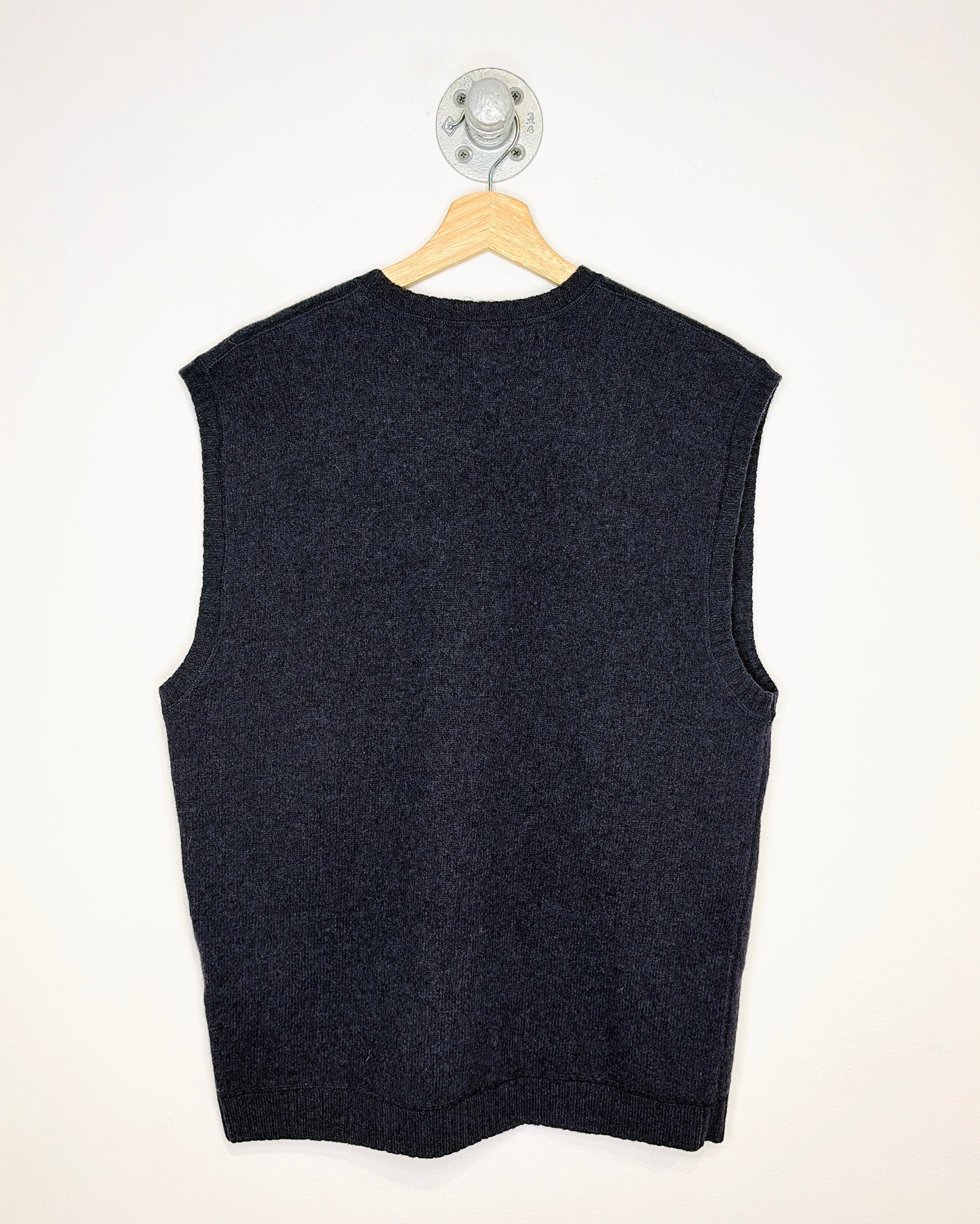 Vintage Early 2000s Old Navy Lambswool Navy Blue Sweater Vest