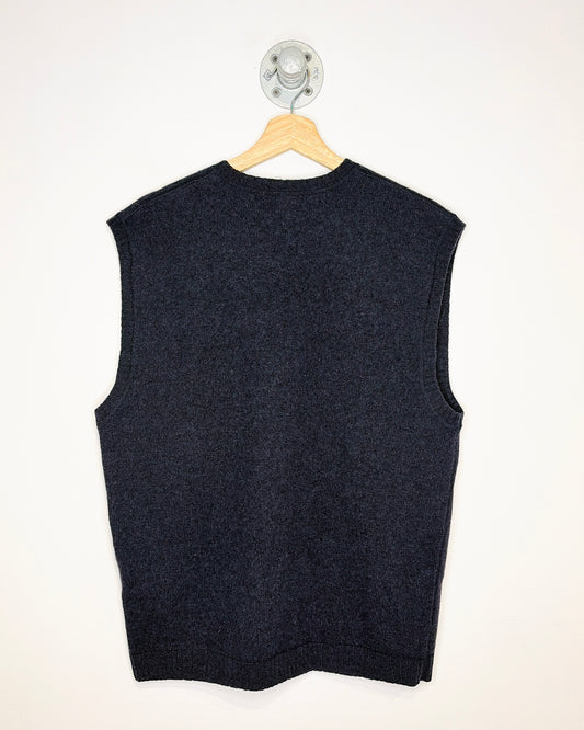 Vintage Early 2000s Old Navy Lambswool Navy Blue Sweater Vest