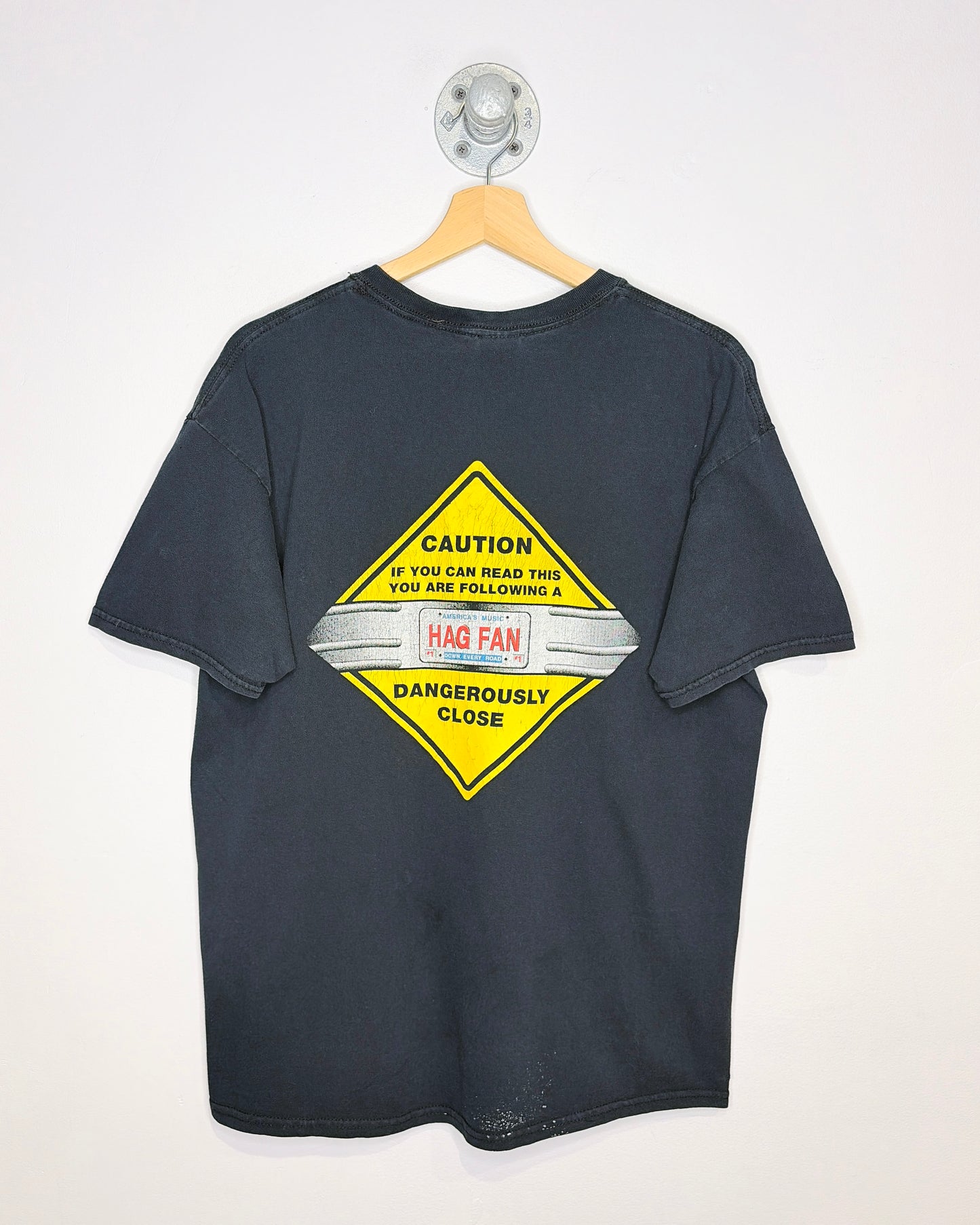 Vintage 2002 Merle Haggard Motorcycle Cowboy Black Tee Shirt