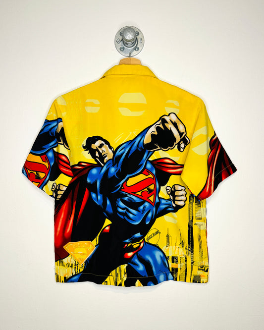 Vintage Superman All Over Print Short Sleeve Button Up Shirt