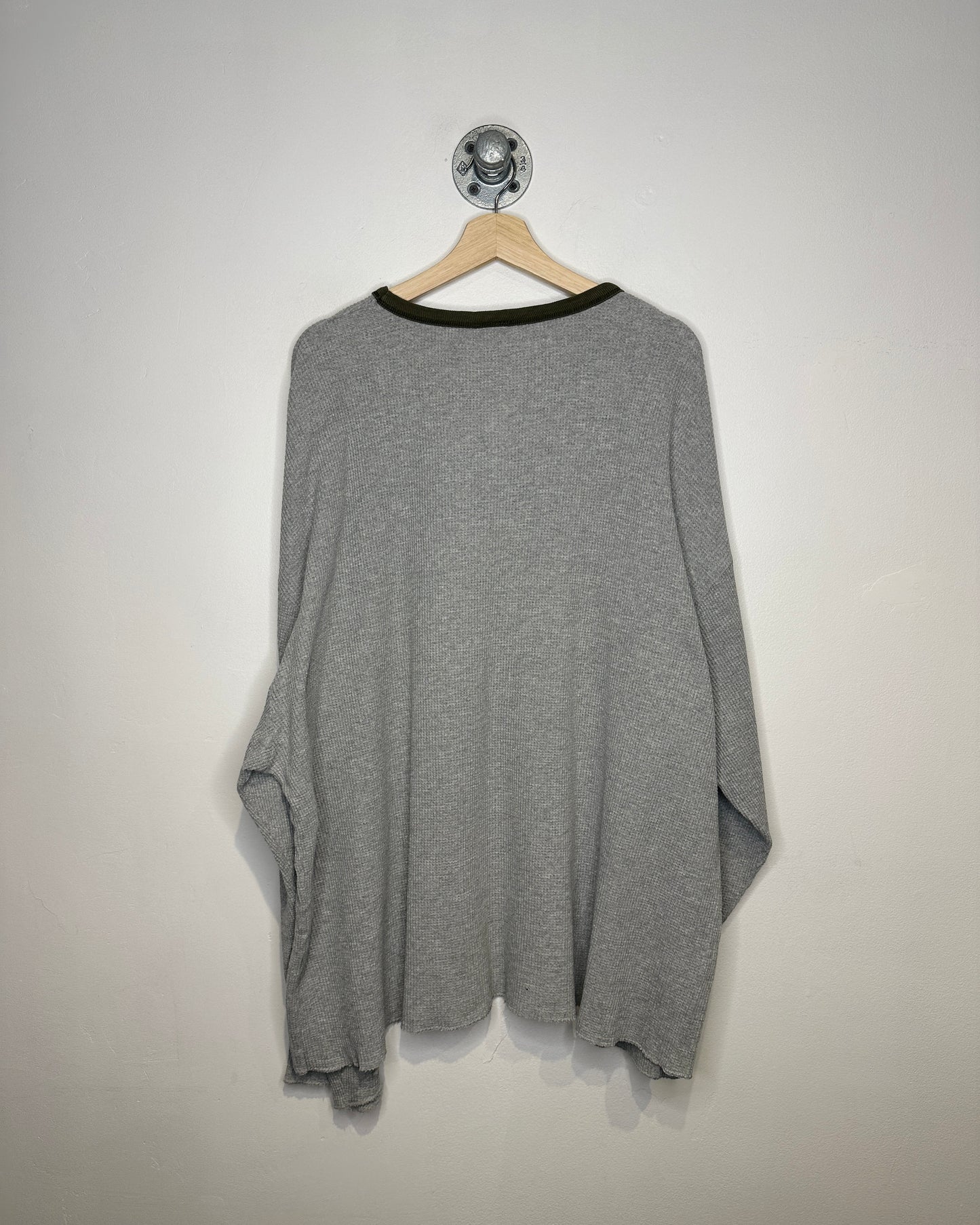 Western Illinois University Grey And Olive Green Cotton Blend Waffle Long Sleeve Shirt