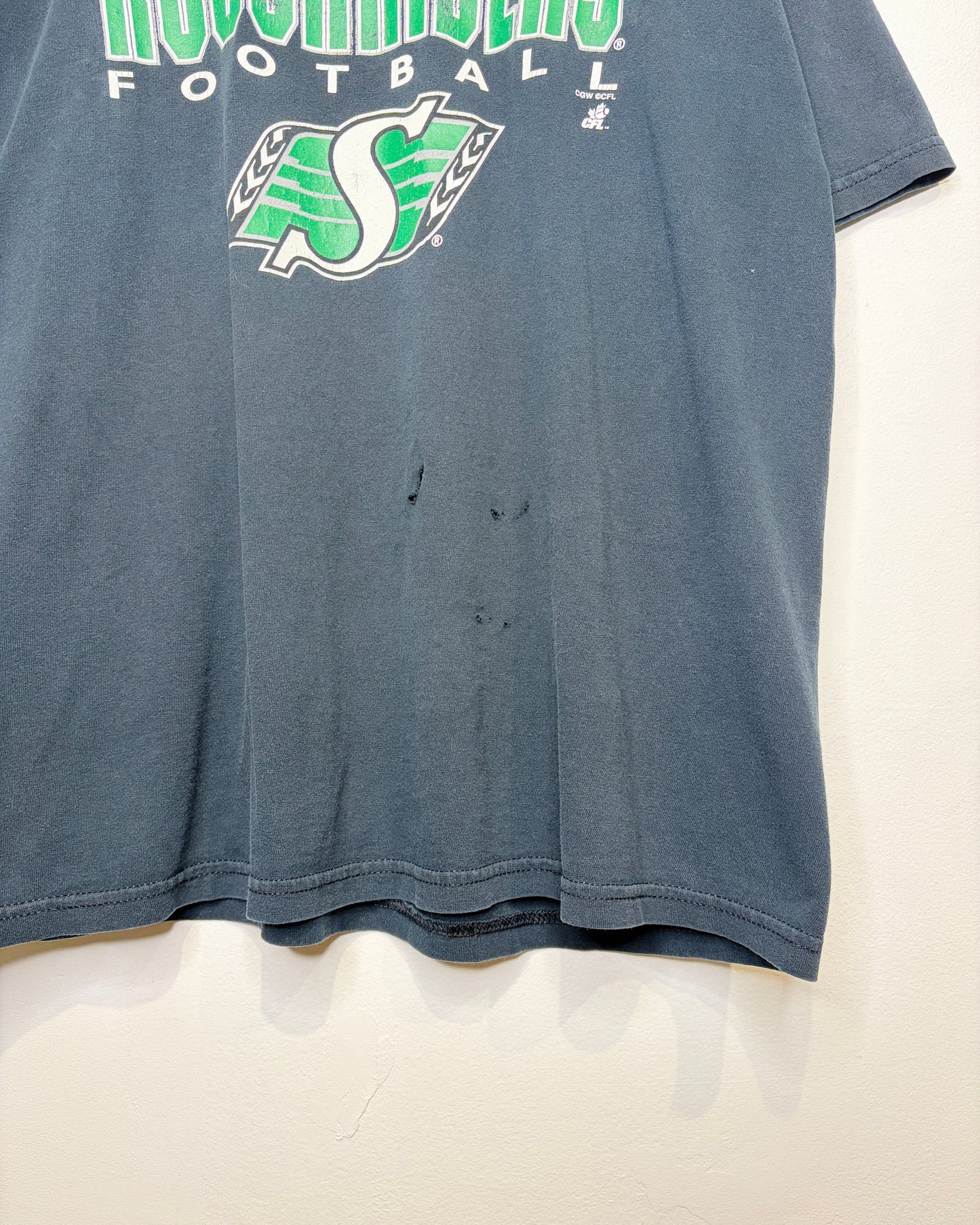 Vintage 2000s Saskatchewan Roughriders Football Black Tee Shirt