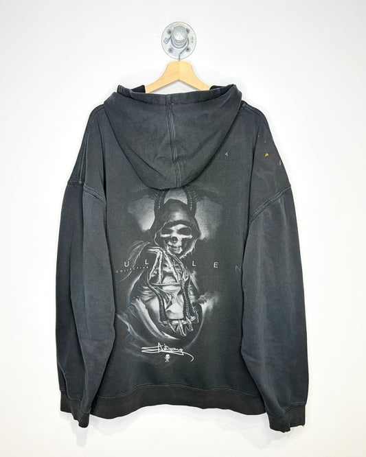 Y2K Sullen Art Collective Boxy Black Zip Up Hoodie