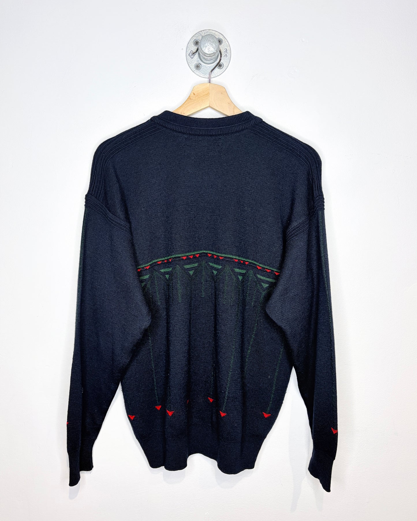 Vintage Jaeger British-Made Black Wool Sweater