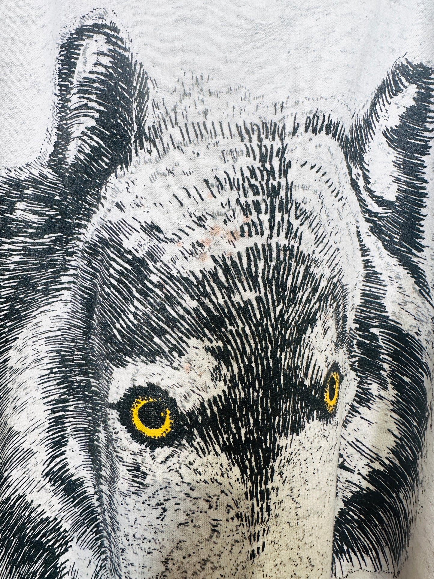 Vintage 1990s Canada Wolf Quarter Zip Grey Sweatshirt